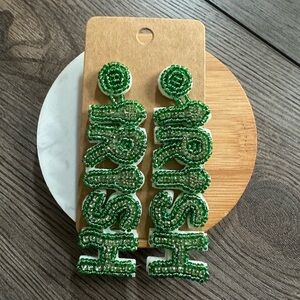 St. Patrick's Day Hand Beaded Earrings Jewelry St. Patty's Irish Earrings